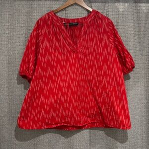 Lane Bryant Red Split Neck Tunic Size 18